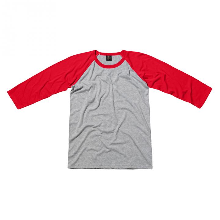 חולצת בייסבול אמריקאית - גוף אפור – תמונה 2