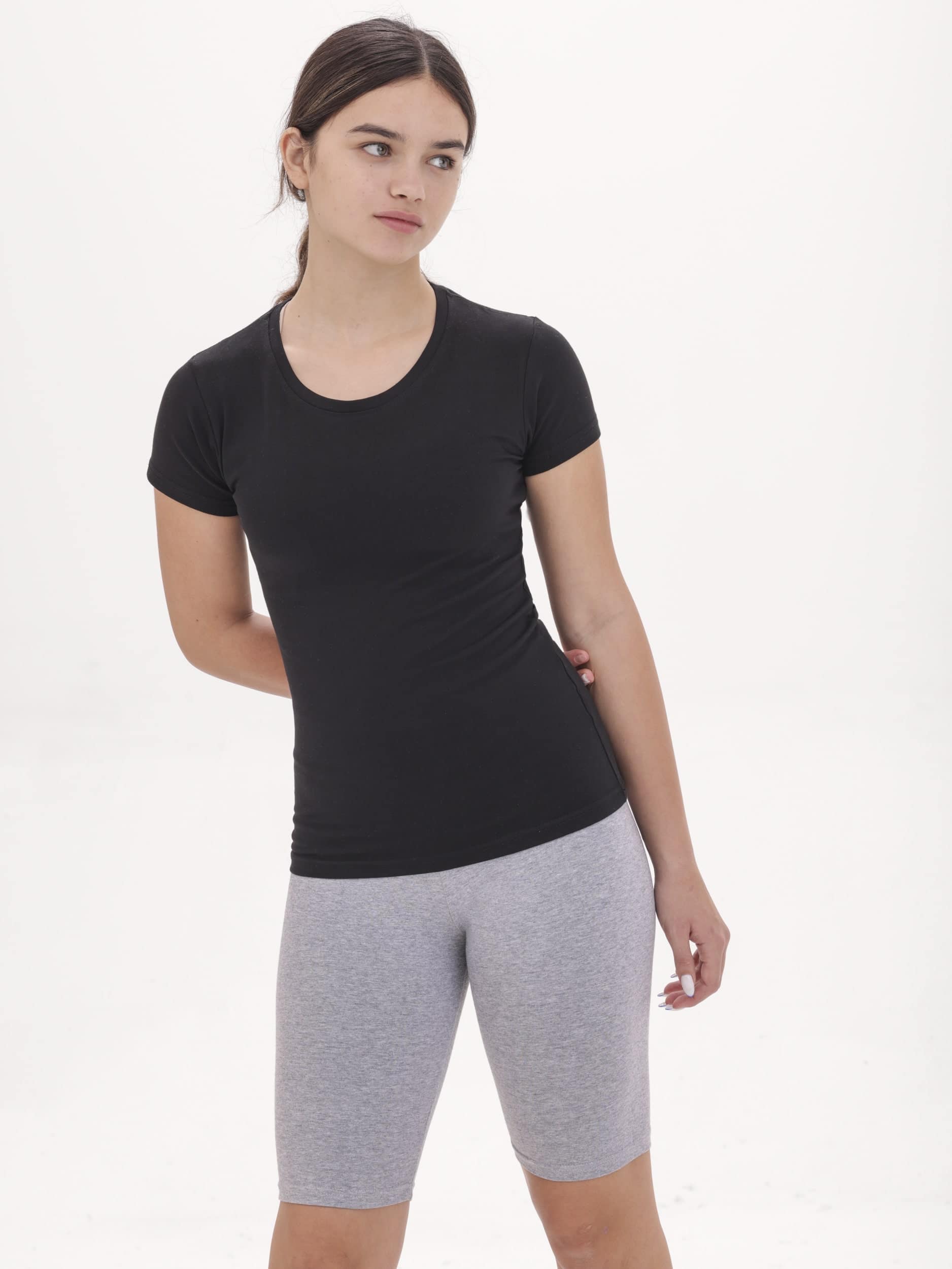 חולצת לייקרה ילדות צווארון עגול שרוול קצר – תמונה 2